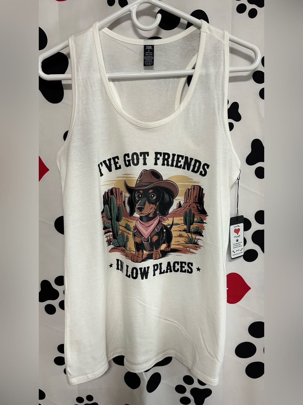 Dog Graphic Racer Back Tank Top - NIP